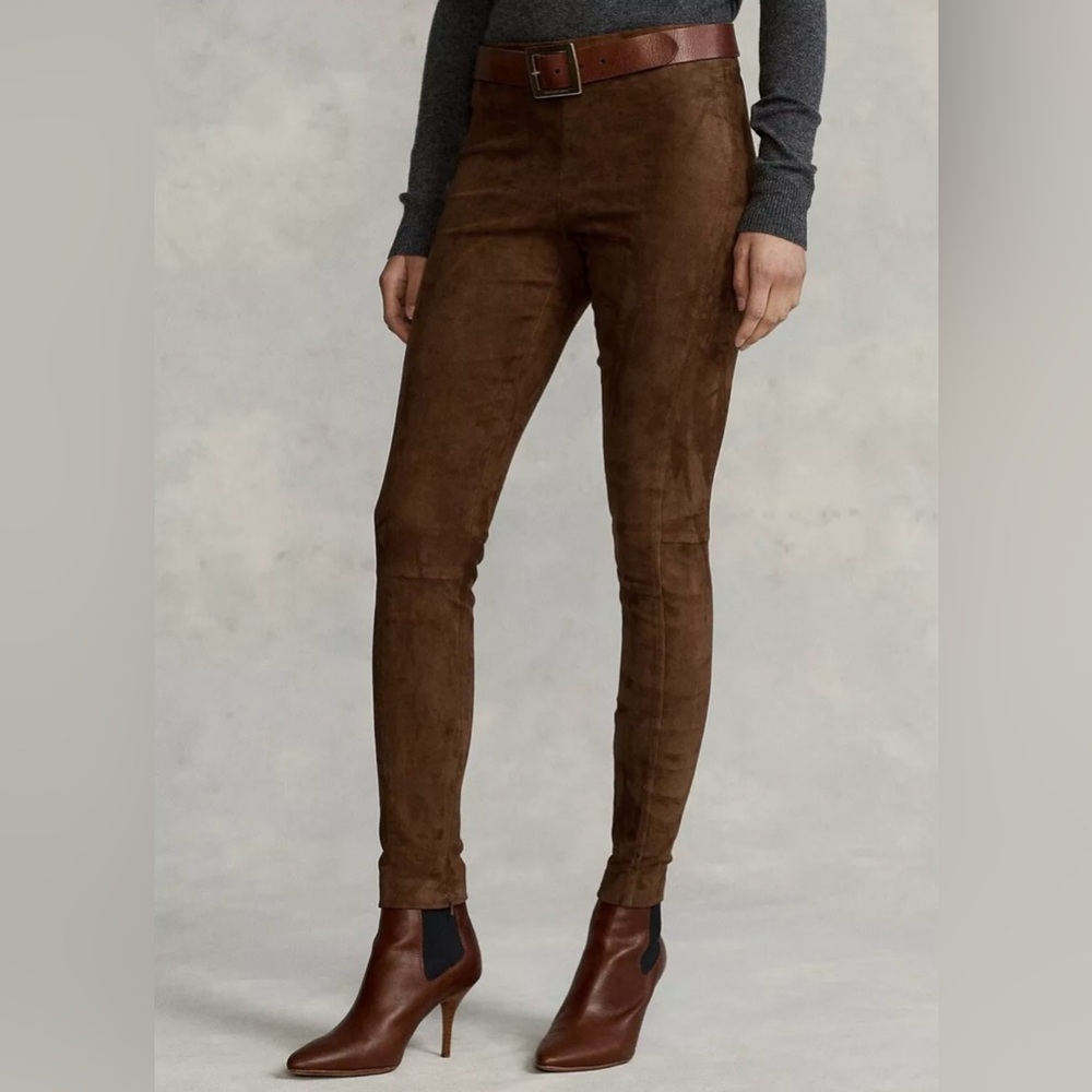 Polo by Ralph Lauren Brown Suede Skinny Pants